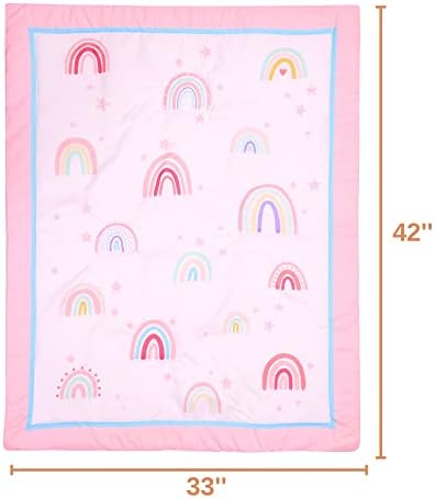 Rainbows Crib Bedding Set for Boys Girls - 4 Piece