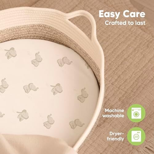 KeaBabies 2-Pack Bassinet Sheets - Pecan