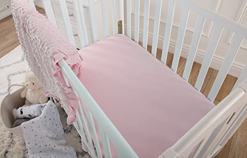 American Baby Company 100 Cotton Mini Crib Sheet 38x24 Baby Pink