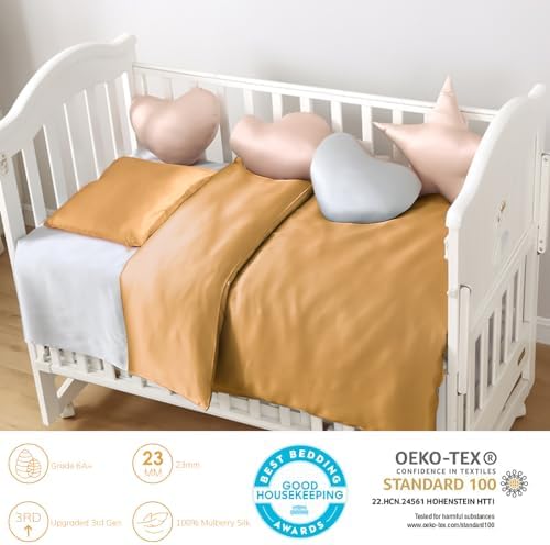 Promeed 100 Real Silk Crib Duvet Cover with Invisible Zipper 1
