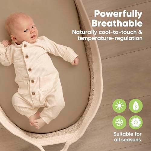KeaBabies 2-Pack Bassinet Sheets - Pecan