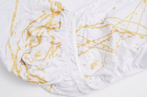 3 Fitted Gold Bassinet Sheets Set for Baby Girl