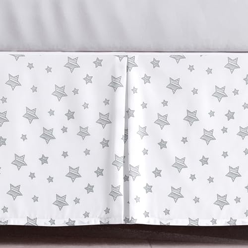 Moonsea Crib Skirt with Grey Star 14 Drop Machine Washable