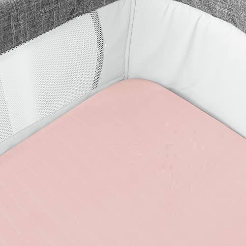 Biloban Muslin Bassinet Sheets 2 Pack Grey Pink 1