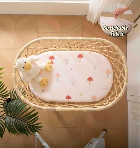 SDY Mushroom Bassinet Sheets Set 2 Pack