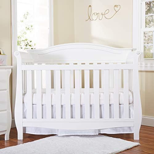 EVERYDAY KIDS White Pleated Crib Skirt 14 Inch Drop