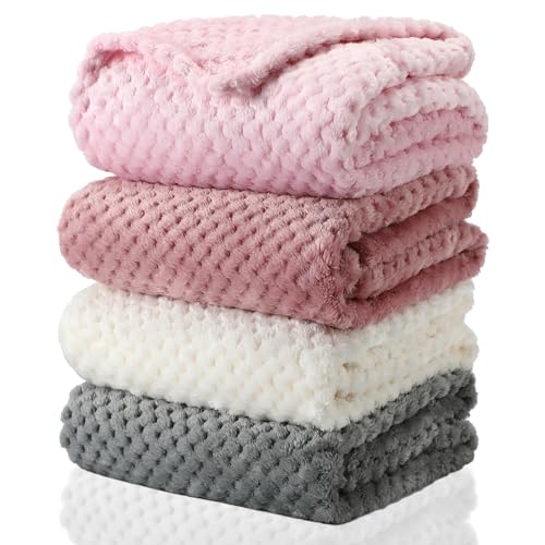 Frienda 4 Pcs Fluffy Baby Blanket for Newborn Toddler 1