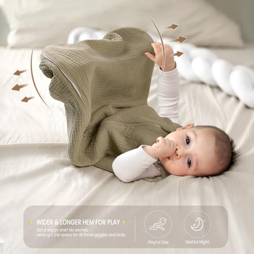 lulumoon Muslin Sleep Sack for Baby 3-9 Months 1
