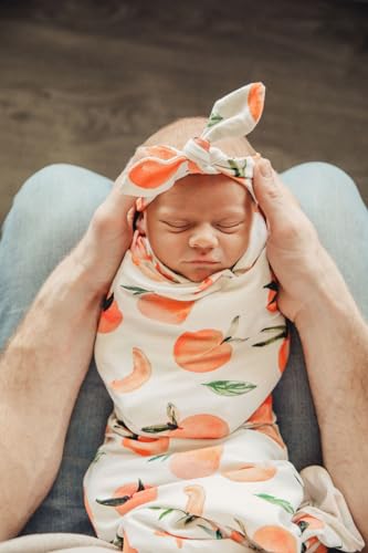 TeoBee Peach Swaddle and Headband Set 0-6 Months