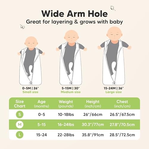 KeaBabies 2-Pack Wearable Sleep Sacks for 3-6 Months