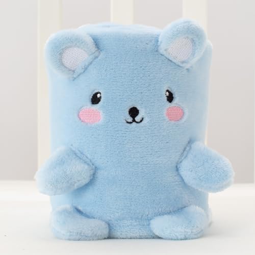 Babyhuggle Foldable Bear Plush Receiving Blanket
