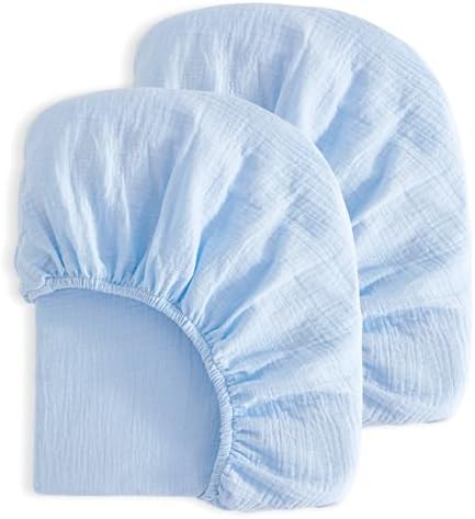 NTBAY 2 Pack Muslin Crib Sheets Soft and Breathable