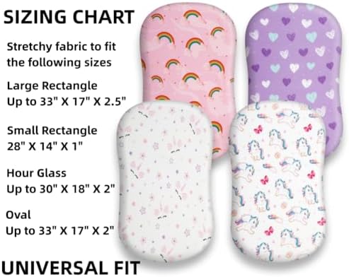 4 Pack Soft Bassinet Sheets Set for Baby Girls