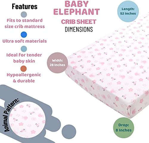 Baby Bees 4-Piece Baby Elephant Crib Bedding Set