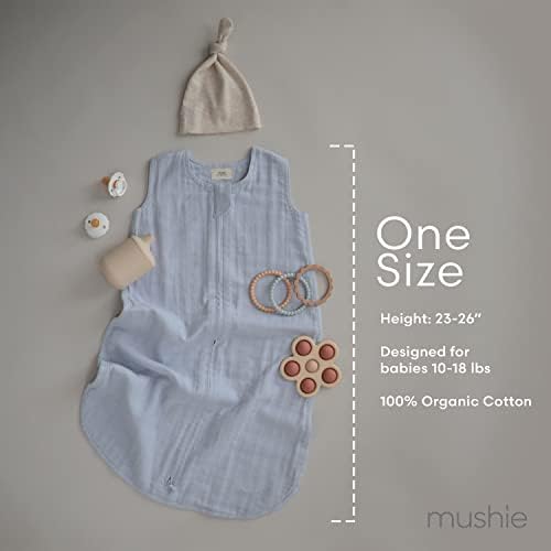 Mushie Organic Cotton Wearable Blanket for Babies Sage
