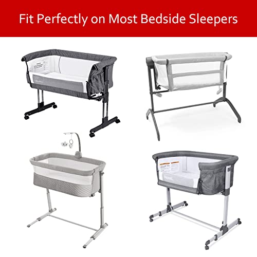 Moonsea Waterproof Bassinet Sheets 2 Pack Grey White