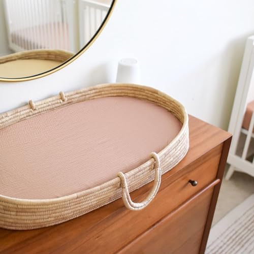 MairMore Muslin Bassinet Sheets 2-Pack Ivory Pink