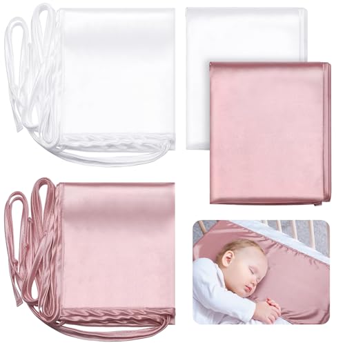 Hosuly 2 Pcs Satin Bassinet Sheets for Newborns 1