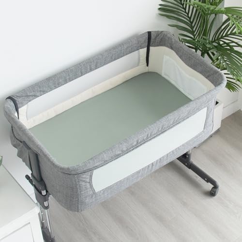 Biloban Baby Bassinet Sheets 4 Pack - Green Ultra Soft Skin-Friendly