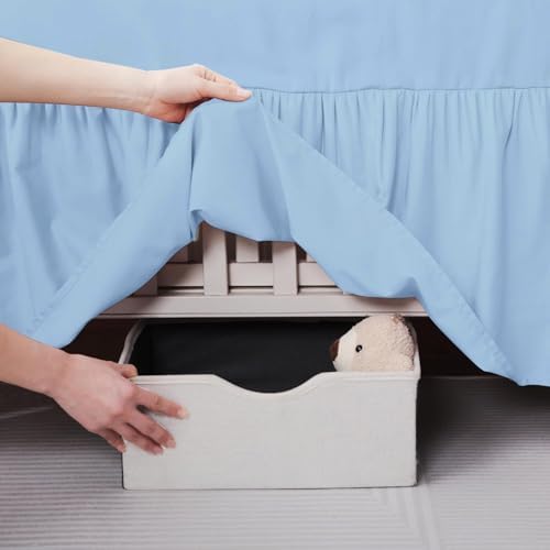 MD Home Decore Crib Bed Skirt Dust Ruffle - Light Blue