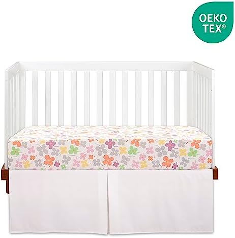 Bedward 100 Cotton Crib Bedding Set - Floral Butterfly Design