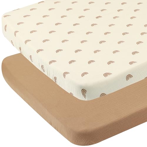 Onacosht Muslin Bassinet Sheets 33x19 2 Pack for Baby Boy Girl