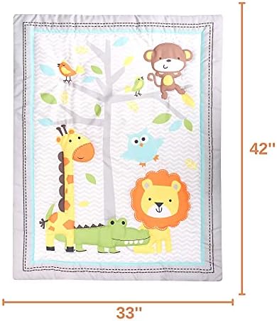 Baby Bees 3-Piece Jungle Party Crib Bedding Set
