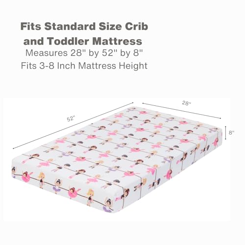 EVERYDAY KIDS Baby Girl Crib Sheet Born to Dance Ballerina