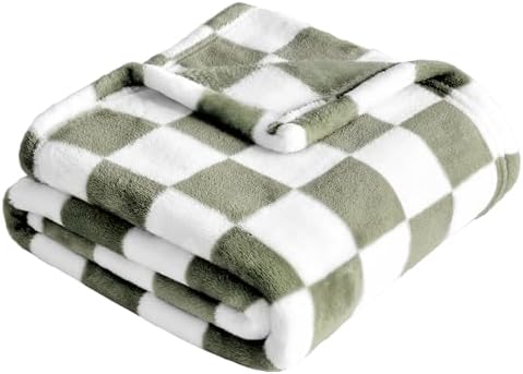 Yurhap Checkered Baby Blanket - Dark Olive 30x40