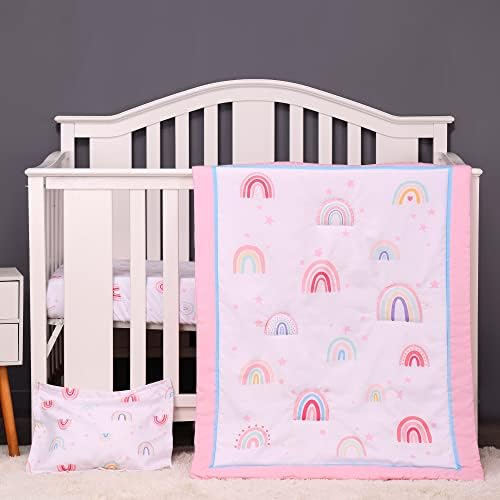 Baby Bees 3-Piece Rainbow Crib Bedding Set