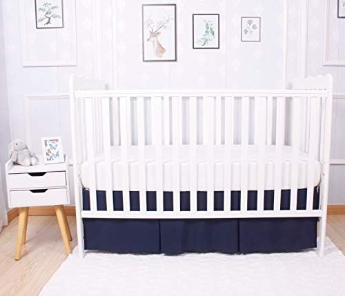 CaSaJa Navy Blue Classic Microfiber Crib Skirt