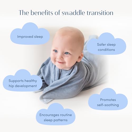 SleepingBaby Zipadee-Zip Transition Swaddle - Heather Grey Small 4-8 Months