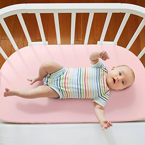 Rtteri 4 Pcs Baby Bassinet Sheets Soft Cotton Boho Rainbow