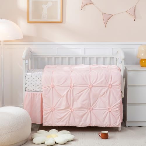 PINNKKU 3-Piece Crib Bedding Set for Boy Girl