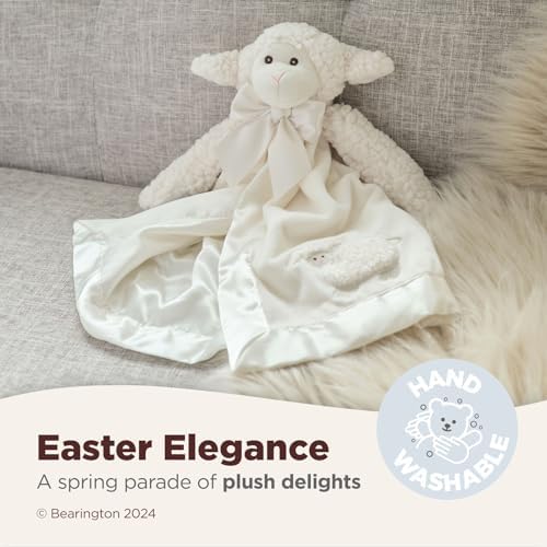 Bearington Baby Lamby Snuggler - 15 Inch White Plush Security Blanket