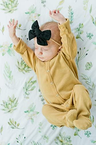 ADDISON BELLE 100 Cotton Crib Sheet with Succulents Print 1
