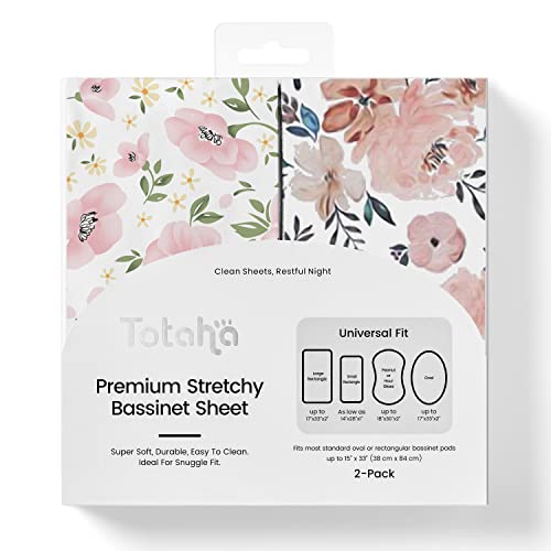 TotAha Premium Stretchy Bassinet Sheets 2-Pack 1