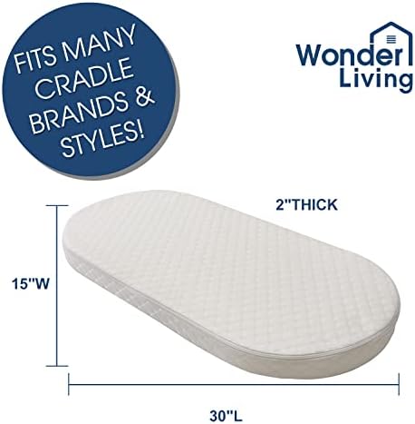 Wonder Living Baby Bassinet Mattress 15x30x2