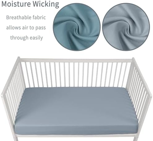 GUNTAIL 2 Pack Crib Sheets Dark Green Dark Grey