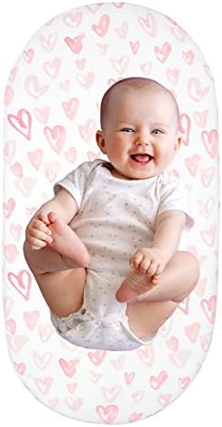 Soft Stretchy Bassinet Sheet for Baby Heart Design