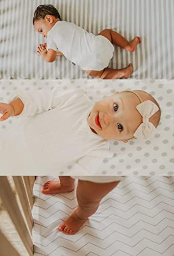 3 Fitted Bassinet Sheets Gray Set Gender Neutral