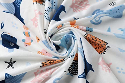 Onacosht Bassinet Sheets 4 Pack Undersea Print