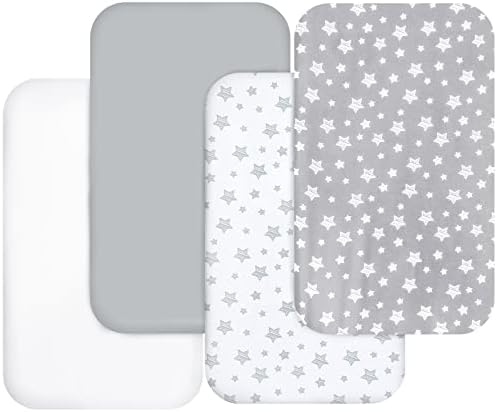 Moonsea Bassinet Sheets 4 Pack - Grey 33 x 20