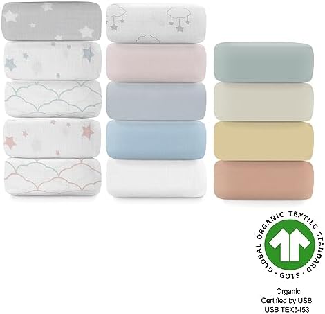 Newton Baby Organic Fitted Crib Sheets 2-Pack - Wishing on a Star Print