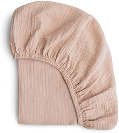 Mushie Extra Soft Bassinet Crib Sheet 30x16 Blush