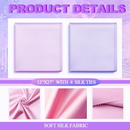 Okueejur 2 Pcs Satin Bassinet Sheets Pink Purple