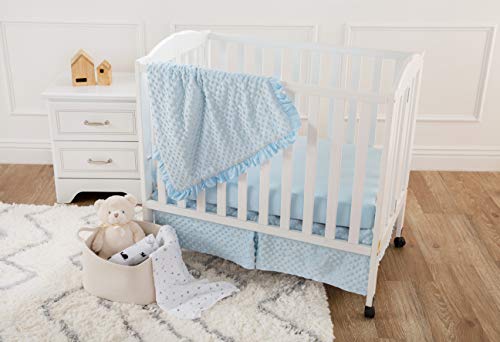 American Baby Company Heavenly Soft Minky Dot Crib Bedding Set Blue