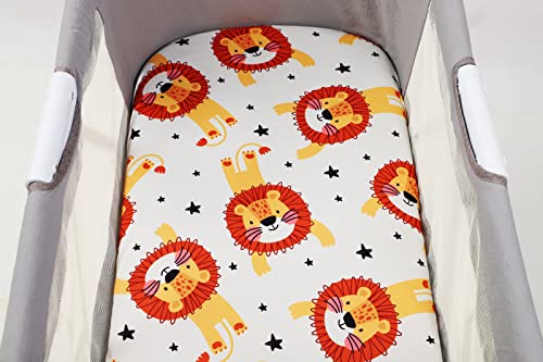 Onacosht Bassinet Sheets Set 3 Pack with Dinosaur Tiger and Lion Printing