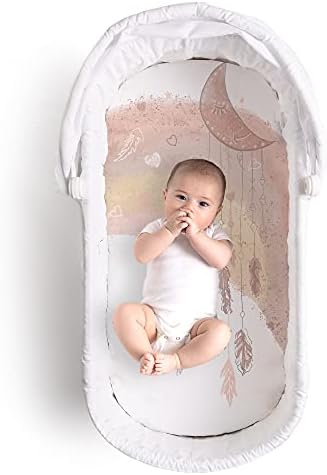 JumpOff Jo Hypoallergenic Bassinet Sheet with Dream Catcher Rainbow