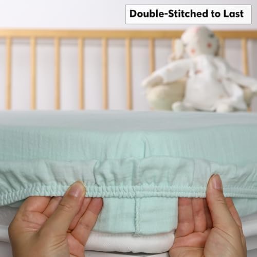 Cottonsis Muslin Crib Sheet - Organic Turkish Cotton Oeko-Tex Certified 52x28